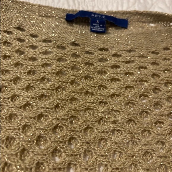 APT 9 Women's gold fishnet Sweater shirt size small - Picture 5 of 8